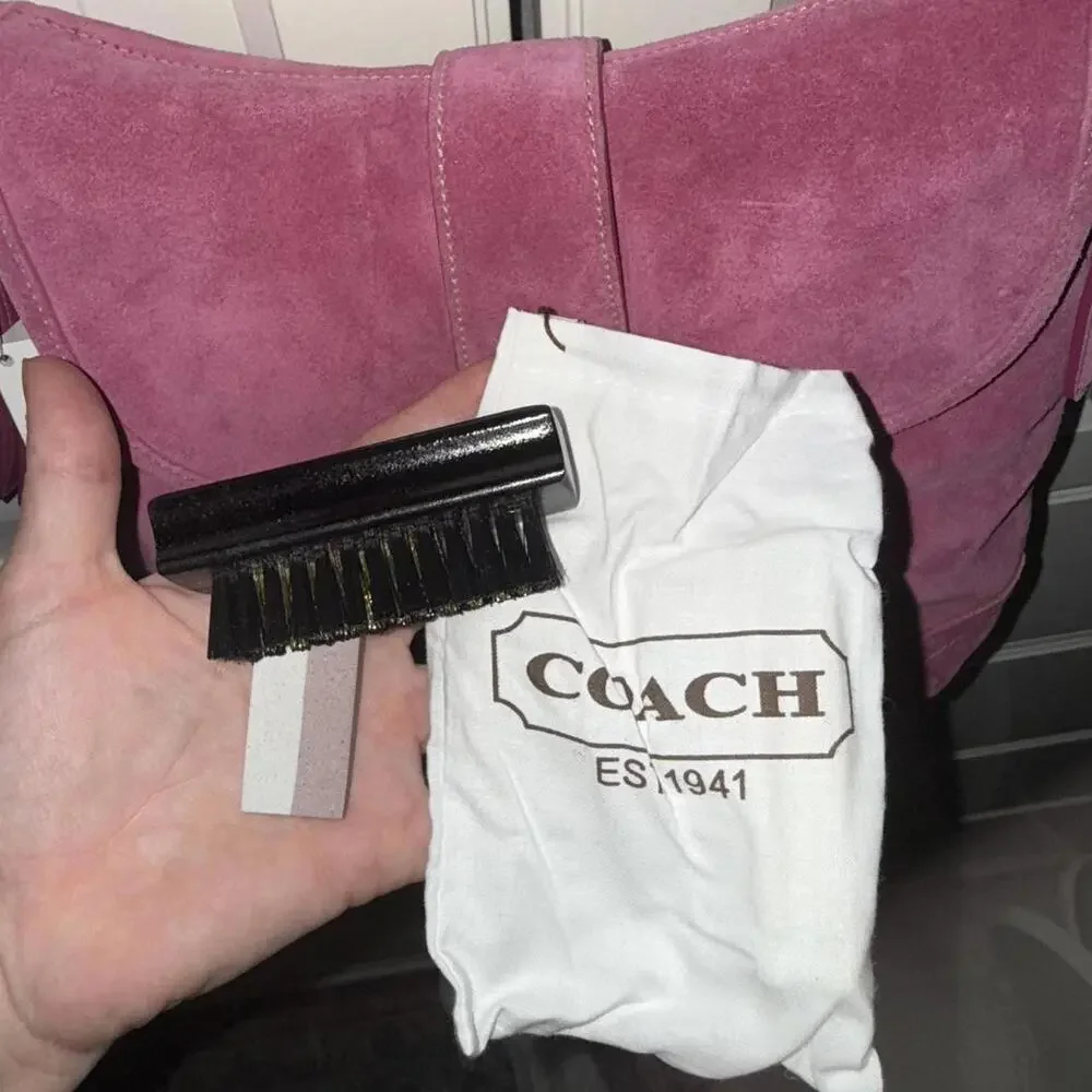 Vintage Rare Coach Suede Shoulder Bag - Picture 6 of 9